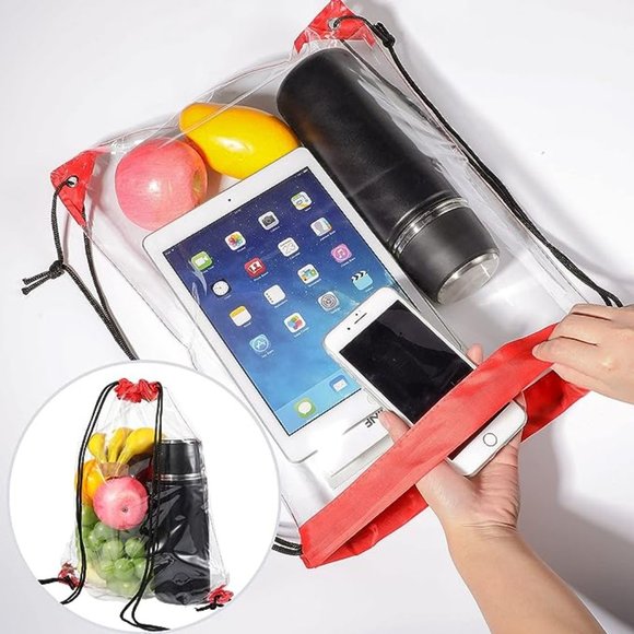 PVC Clear Drawstring Bag Small Waterproof Clear Plastic - Picture 2 of 2